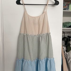 Plaid Summer Picnic Flouncy Dress